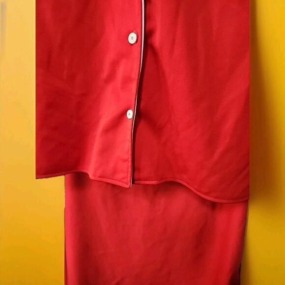 Vintage 60's Madmen Midi Skirt/Blouse Set Butterfly Collar A99 32 Inch Waist - Picture 3 of 7